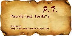 Petrányi Teréz névjegykártya
